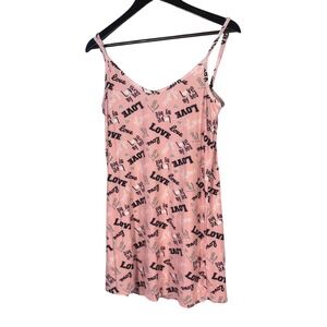 Grumpy & Gorgeous Pajama Nightgown & Robe Set Pink Love Print Size L Gown M Robe